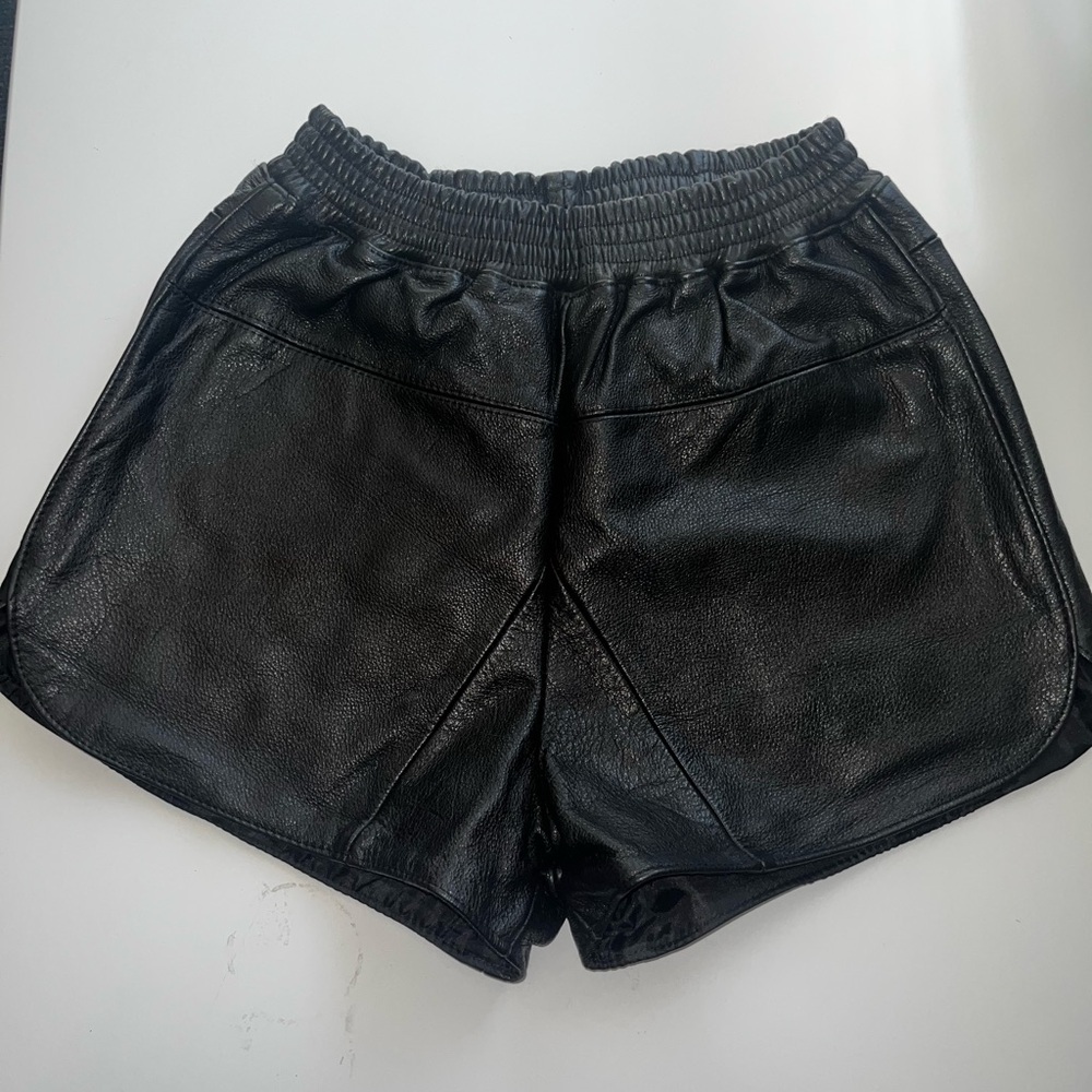 Black Leather Women's Shorts